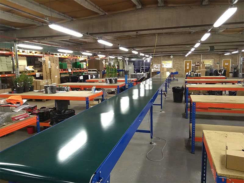 assembly packing conveyor belt