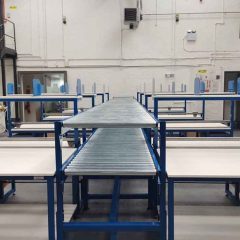 Twin tiered gravity roller conveyor