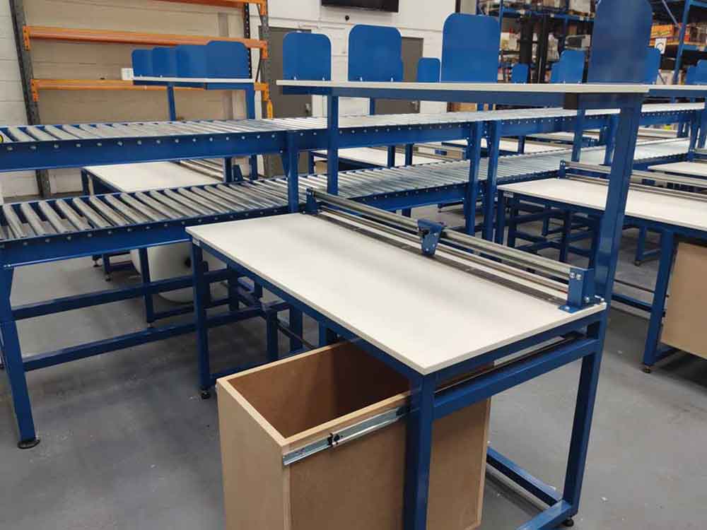 Twin tiered gravity roller conveyor