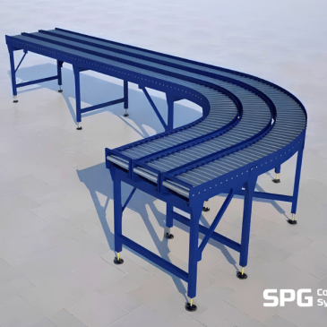 three lane gravity roller assembly line