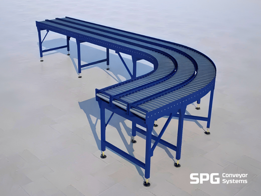 three lane gravity roller assembly line